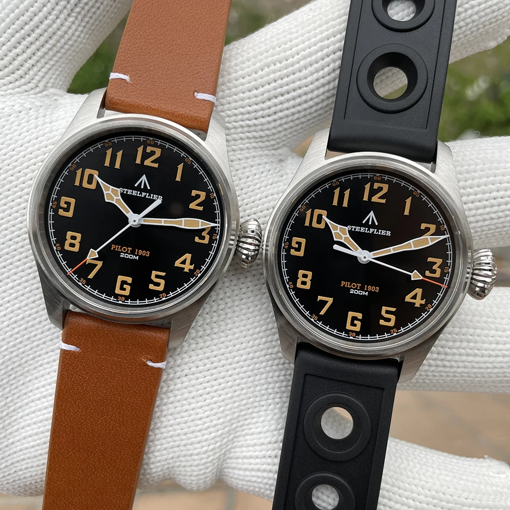 STEELFLIER 43mmパイロットミリタリー 腕時計200m防水 Amazon | STEELDIVE メンズ 腕時計,自動巻き時計 ダイビング