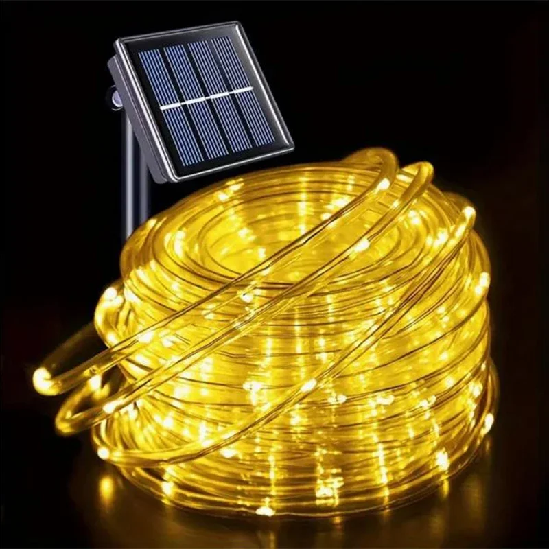 Luci Stringa Solare Da Esterno 30M Con 300 LED Viola, IP65 Impermeabile, 8 Modalità Per Giardino E Matrimoni