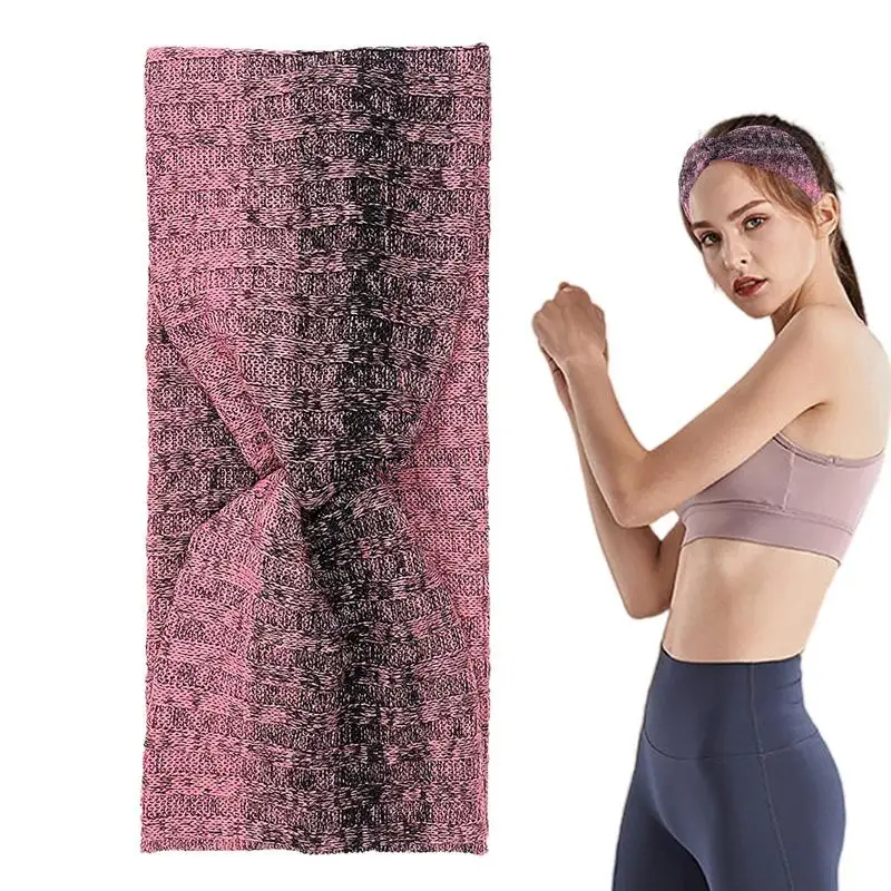 Knotted Women Headbands Fashion Hair Bands Wide Twist Knotted Headbands Elastic Tie Dye Women Headband Non Slip Hair Accessories