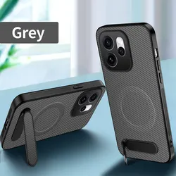Carbon Fiber Texture Magnetic Bracket Case - Anti - fall Bumper  for Business Professionals (GRAY)