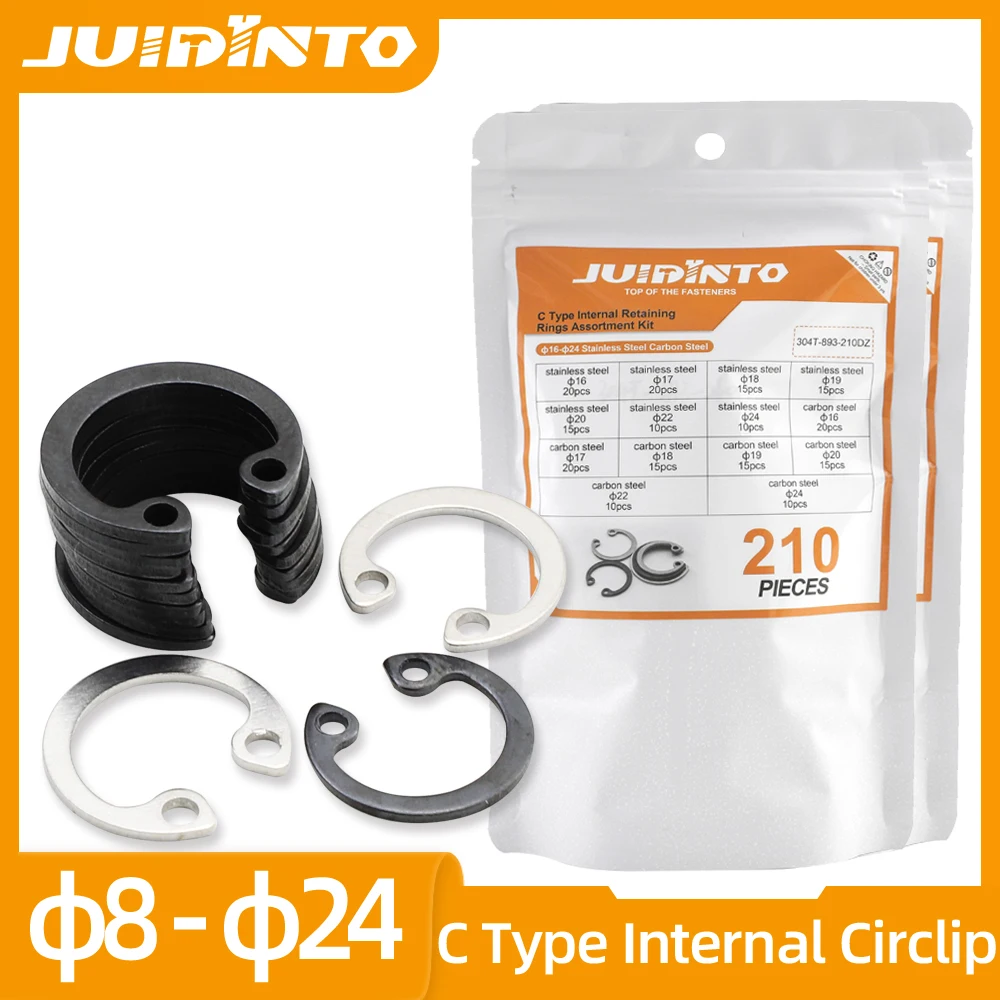 JUIDINTO C Type Internal Retaining Rings Assortment Kit φ8 φ24