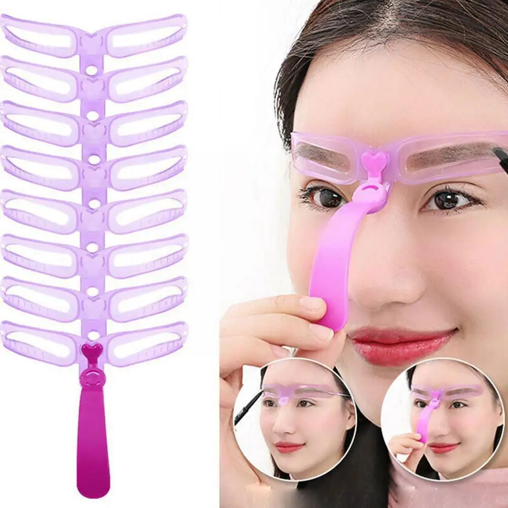 Makeup Tools Eyebrow Stencil Tool Eye Makeup Tools Reusable 8 In1 Eyebrow Shaping Template Helper Grooming Eyebrow Defining Shaper Card Kit Makeup Stencil F3N7