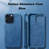 Italian Alcantara Case for iPhone 15 Pro Max Business Leather Phone Back Cover for iPhone 16 Pro Max Magnets For MagSafe Grey 6