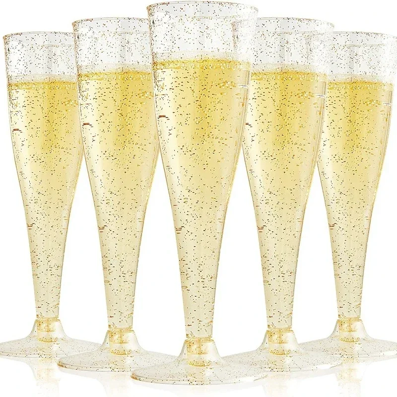 

25pcs Champagne Flutes Plastic Disposable Champagne Glasses Wine Glasses Toasting Champagne Flutes Wedding Party Cocktail Cups