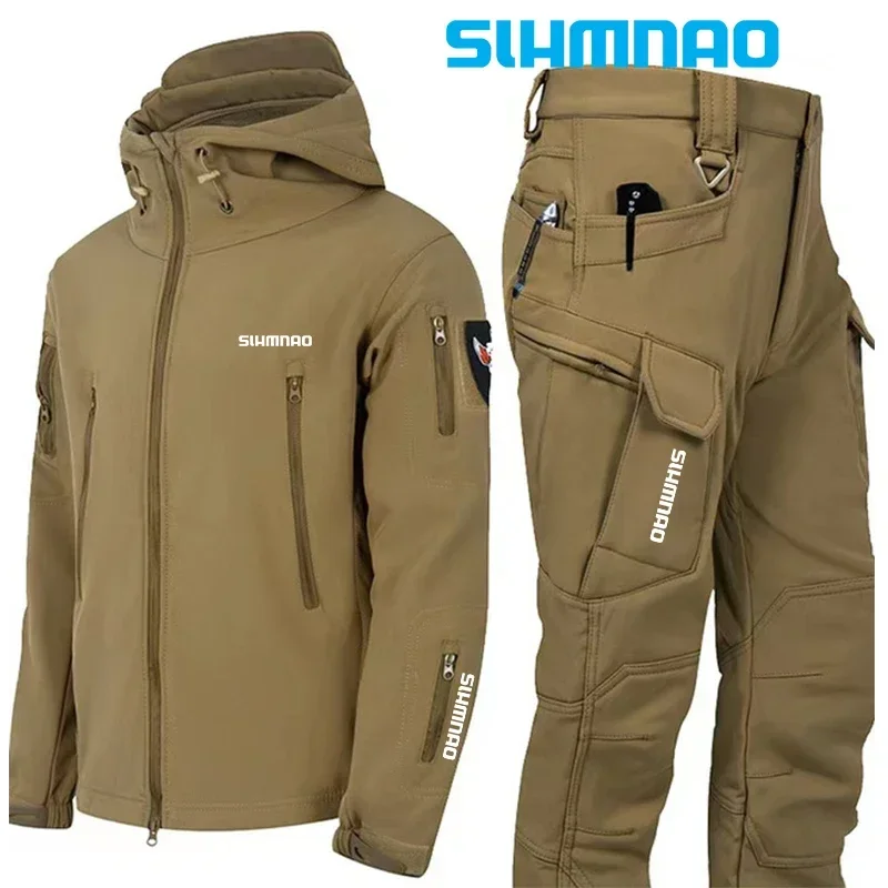 Fishing Shirt Tactical Shirt Men Windproof Waterproof Soft Shell Hooded