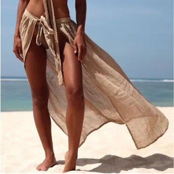 2023 New Cover-ups Summer Women Beach Wear Cotton Tunic Dress Bikini Bath Sarong Wrap Skirt Swimsuit Cover Up 1