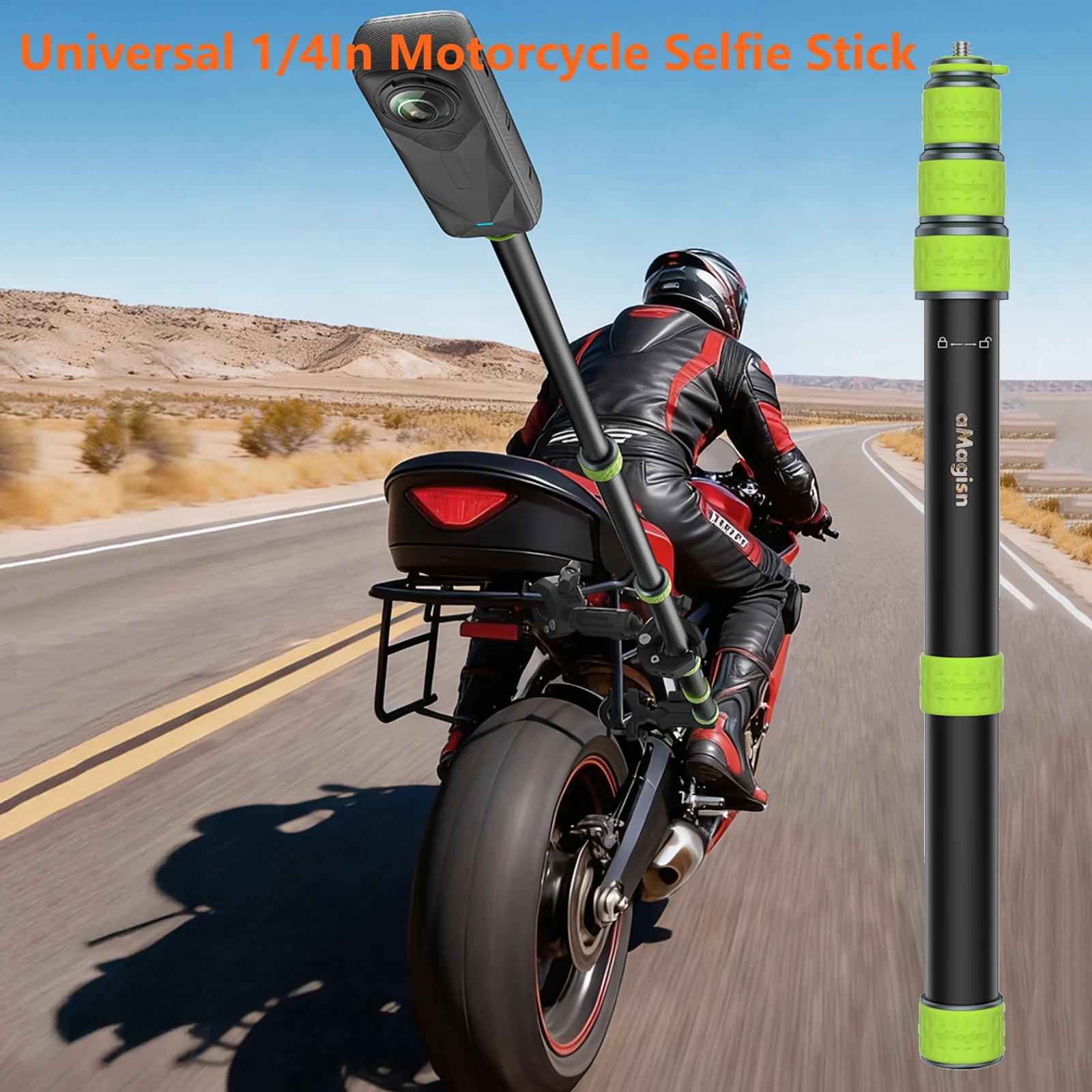 Perche selfie pour guidon de moto pour caméra action_voghion.com