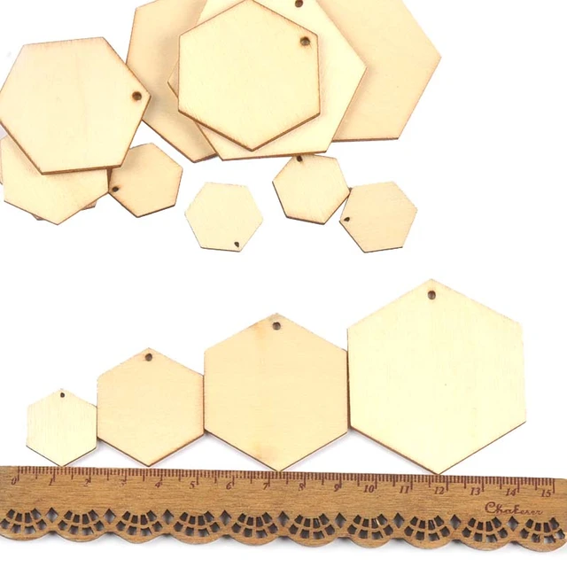 25pcs 5mm thick Unfinished Hexagon Wood Pieces Blank Wooden Hexagon Shape  Cutouts Slice Wooden Tile Slabs Cutouts for DIY Crafts - AliExpress