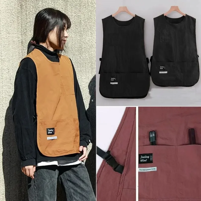 Waterproof Stain-Resistant Apron Nylon Vest Style Breathable Sleeved Apron Anti Dirty Multipurpose Kitchen Aprons wholesale