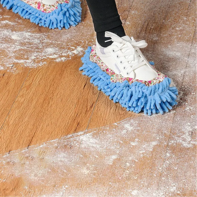 1~5PCS Chenille Dust Mop Slippers Home Floor Cleaning Lazy Mopping Shoes Water Uptake Foot Socks Mop Caps MultiFunction Cleaning 2