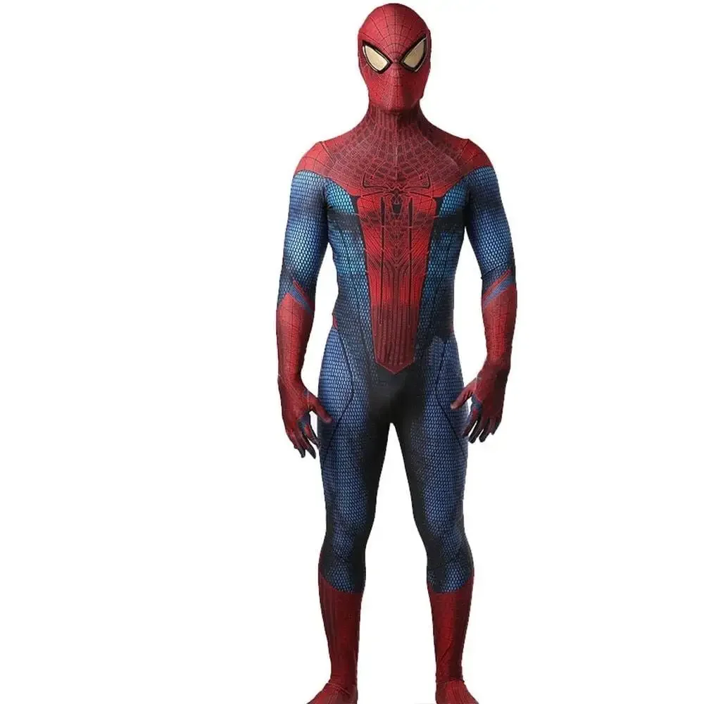 

Halloween Men Adults/Kids TASM 1 Spiderman Cosplay Costume The Amazing SuperHero Zentai Suit Boys Bodysuit