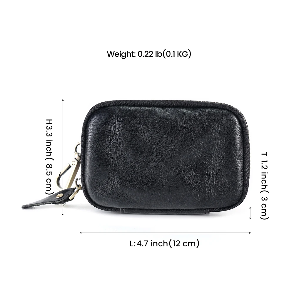 JOYIR Genuine Leather Key Wallet Man Housekeeper Keys Organizer Men Car Key Holder Zipper Keys Case Housekeeper Organizer