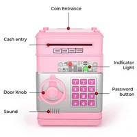 Mini ATM Machine Electronic Piggy Bank Safe Box Money Boxes For Children Digital Coins Cash Saving Safe Deposit Kid Xmas Gifts 2