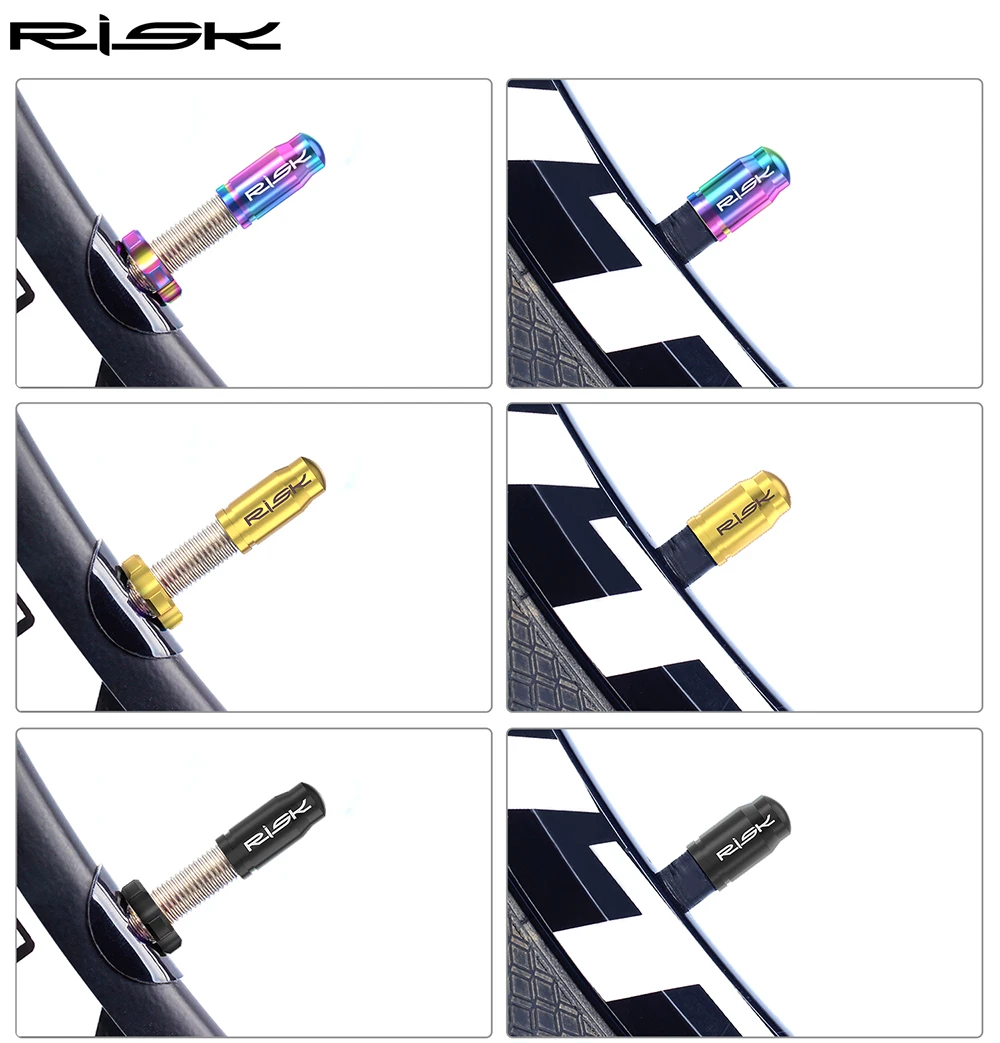 RISIKO Titan Fahrrad Reifen Ventilkappe mit Mutter/Schraubenschlüssel/Schutz Aufkleber Set Rennrad Presta Ventil Staubdichte Abdeckung Zubehör – Detail 3