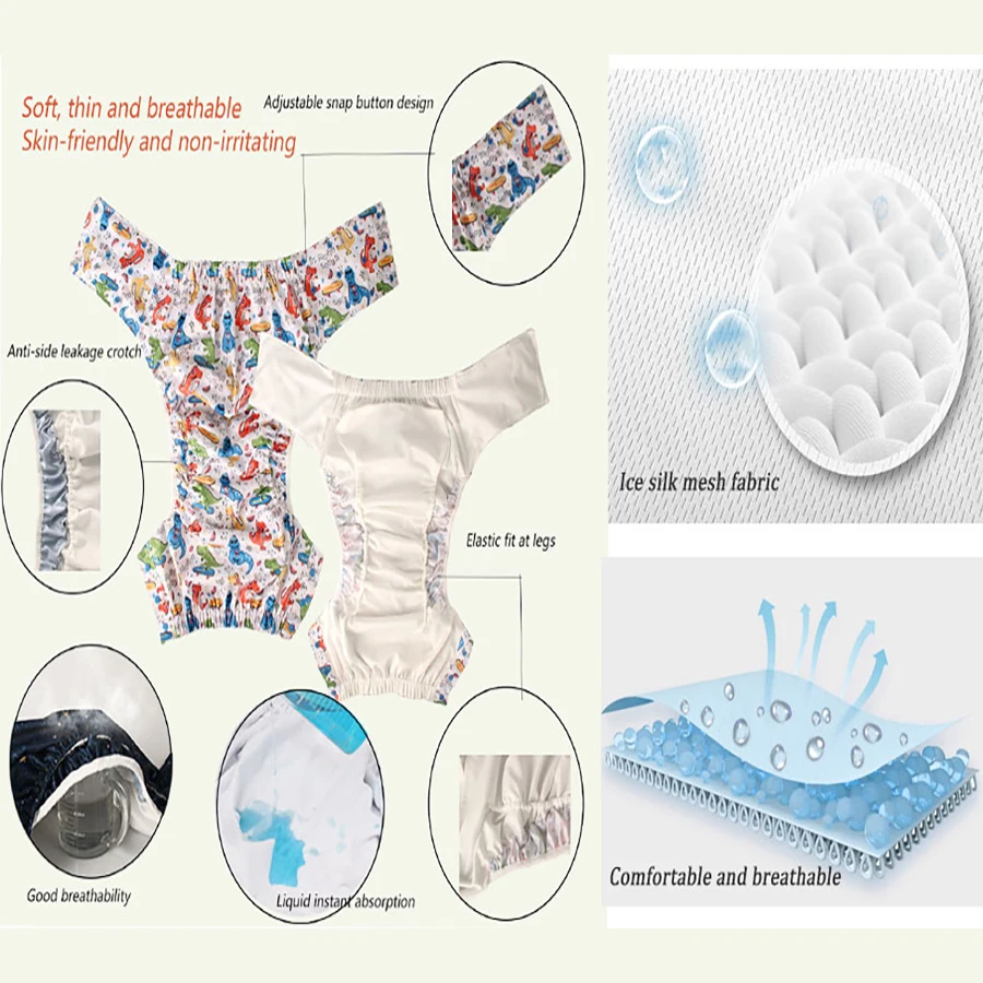 XL/XXL size button adult cloth diaper button adjustable waist PUL waterproof design better to use with inserts reusable diapers