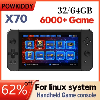 3D HD Game Console HD for Kids X70 7.0 Inch HD Screen Retro Video Game Console 32G/64G Handheld Game Player 1