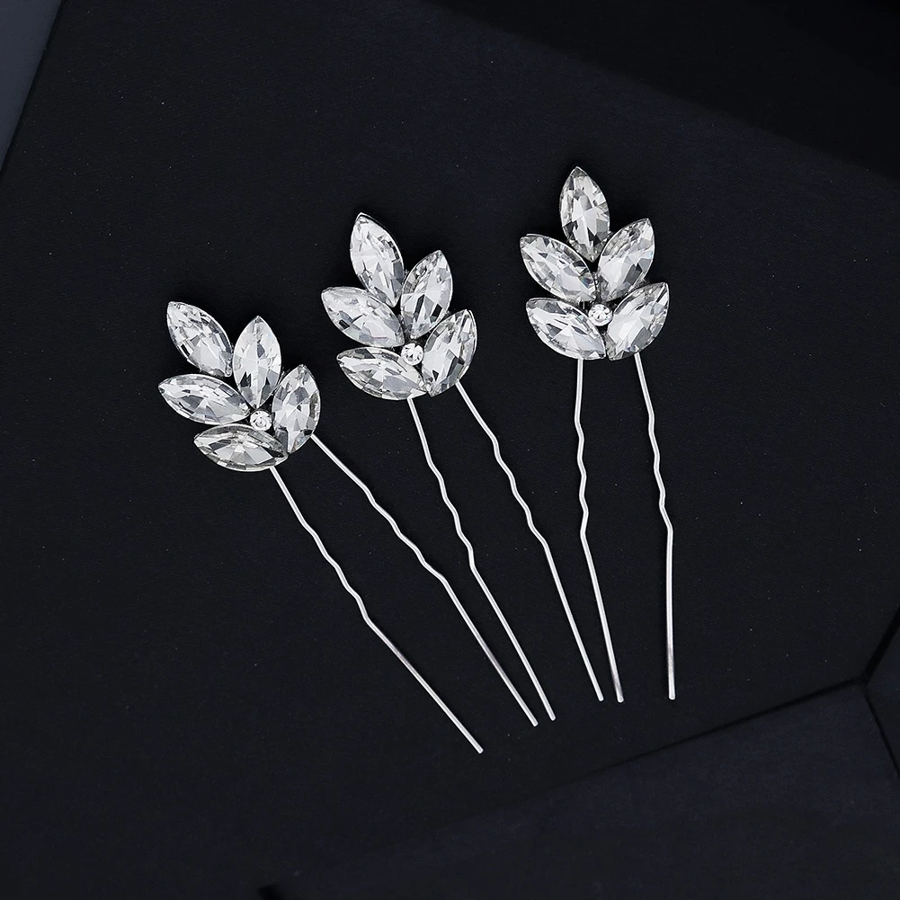 Efily Wedding Hair Accessories Bridal Pearl Hairpin Bride Headdress Rhinestone Hair Pins Women Headpiece Jewelry Bridesmaid Gift