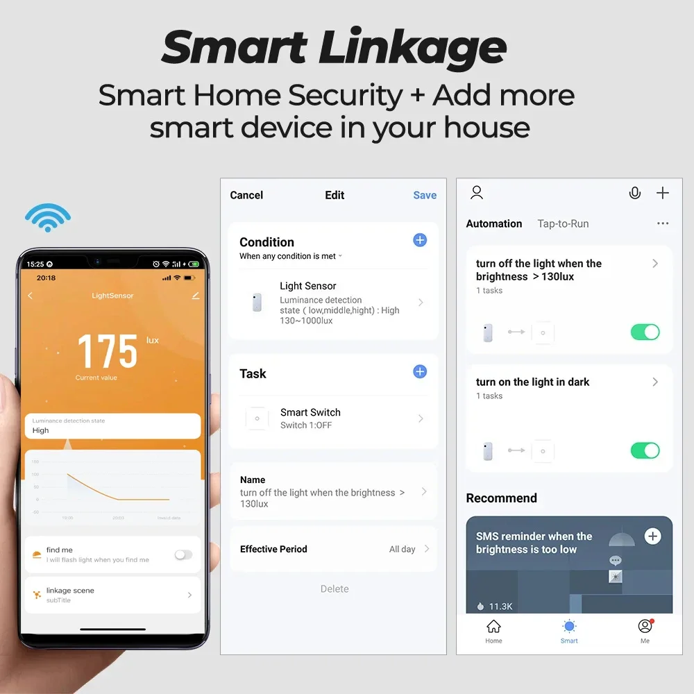 Tuya Smart WiFi/ZigBee Light Sensor Illumination Brightness Detector Automation Real Time Update Work with Smart Life App Device