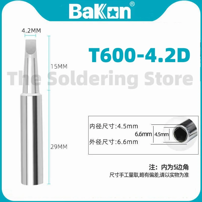 Bakon T600 Series Soldering Tip for BK881/BK60/BK90 Welder Station T600-k/b/lb/2.4d/4.2d/1c/5c not for 936 soldering iron soldering station soldering tool