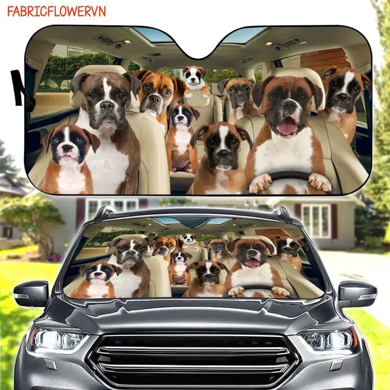 

Boxer Dog Car Sunshade, Boxer Dog Car Decoration Windshield Lovers Gift, Dog Car Sunshade, Gift For Mom, Gift For Dad