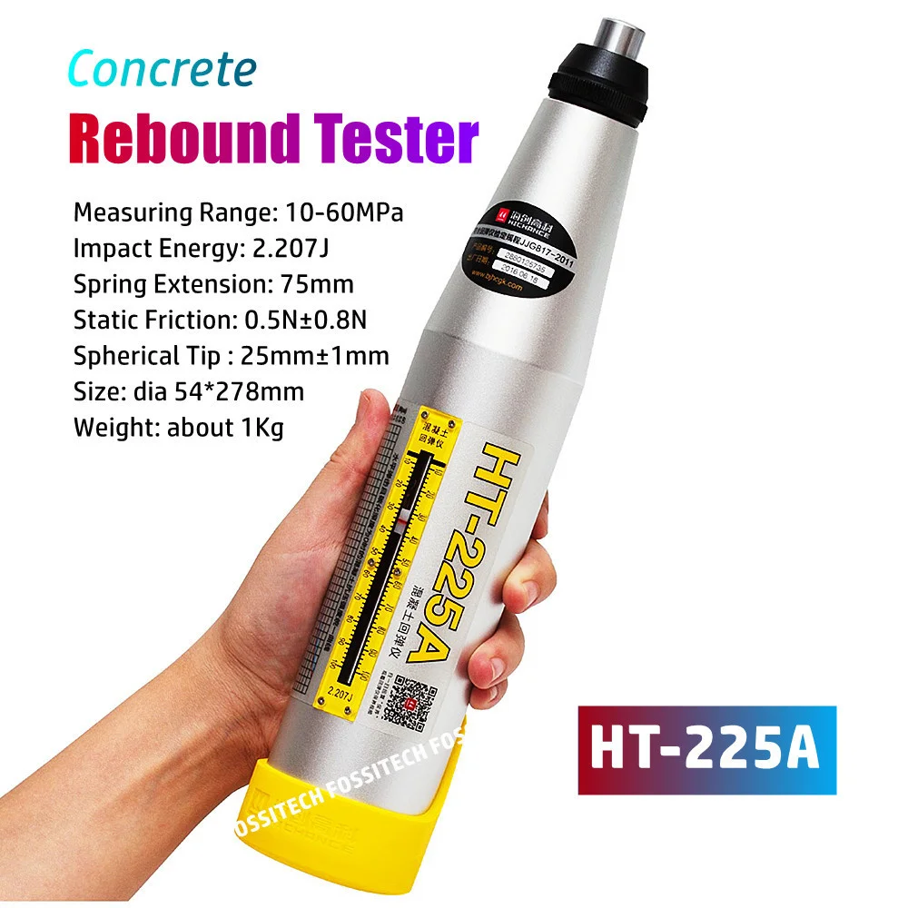 

HT-225A High Precision Concrete Rebound Tester HT225A Stainless Steel Mechanical Concrete Wall Test Mortar Brick Strength Tester