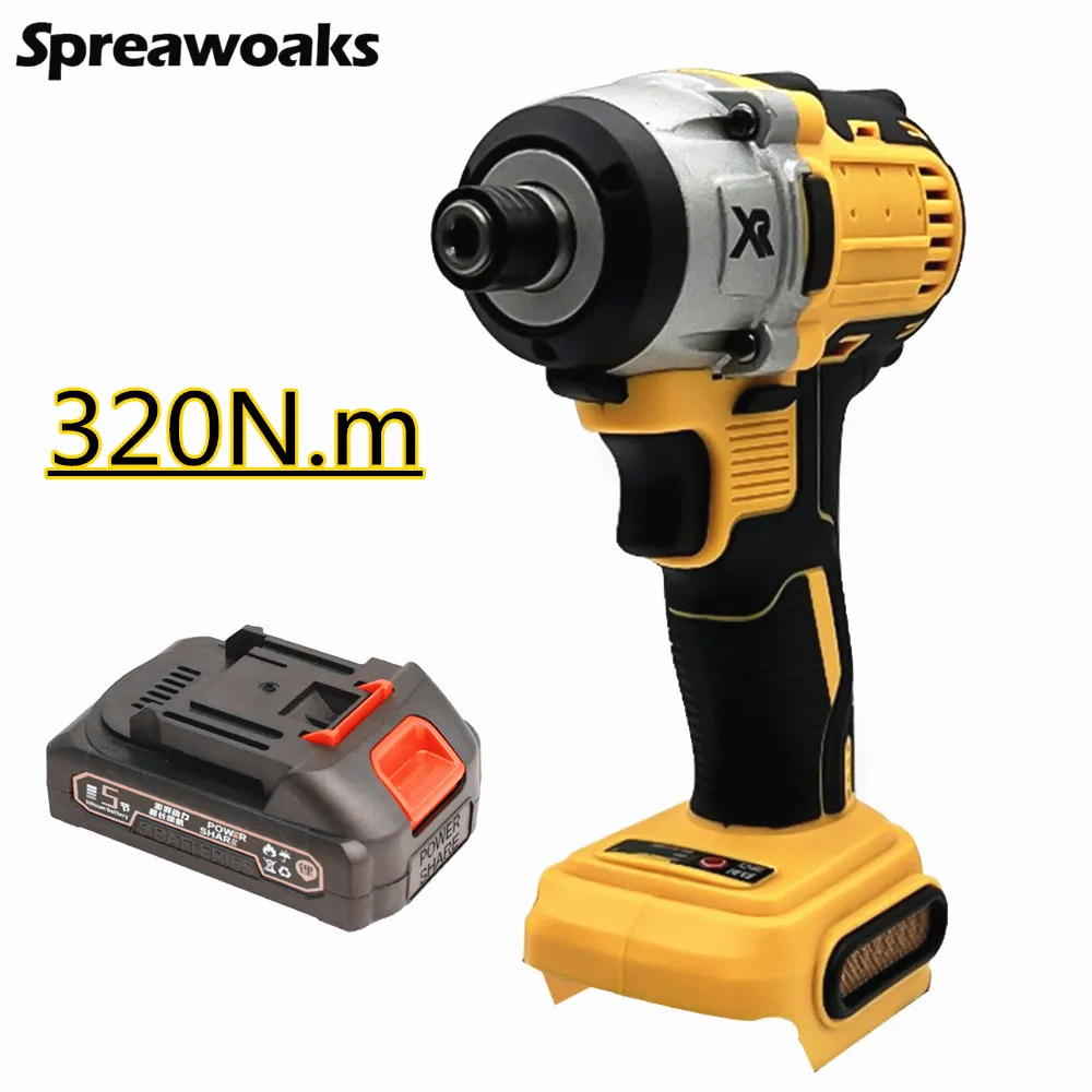 Brushless Screwdriver Impact Driver 320N.m Electric Cordless Drill Stepless 1/4