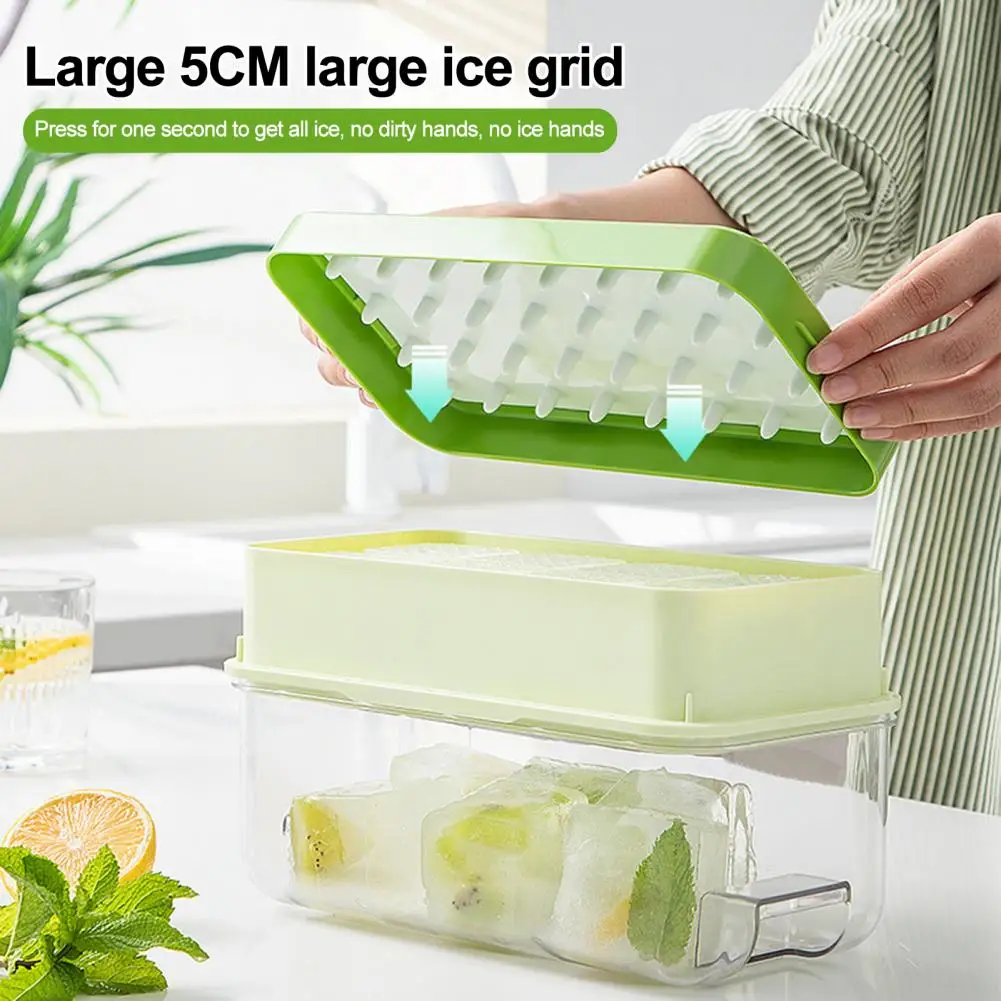 

Square Ice Cubes for Drinks Square Ice Cube Mould with Storage Box for Whisky Slow-melting Double Layer Ice Tray for Making