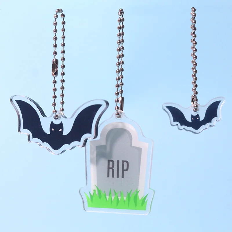 Custom Logo Acrylic Keychain Cartoon Pendant Photo Flash Transparent Charm Printing Personality Holographic Anime Key Chains