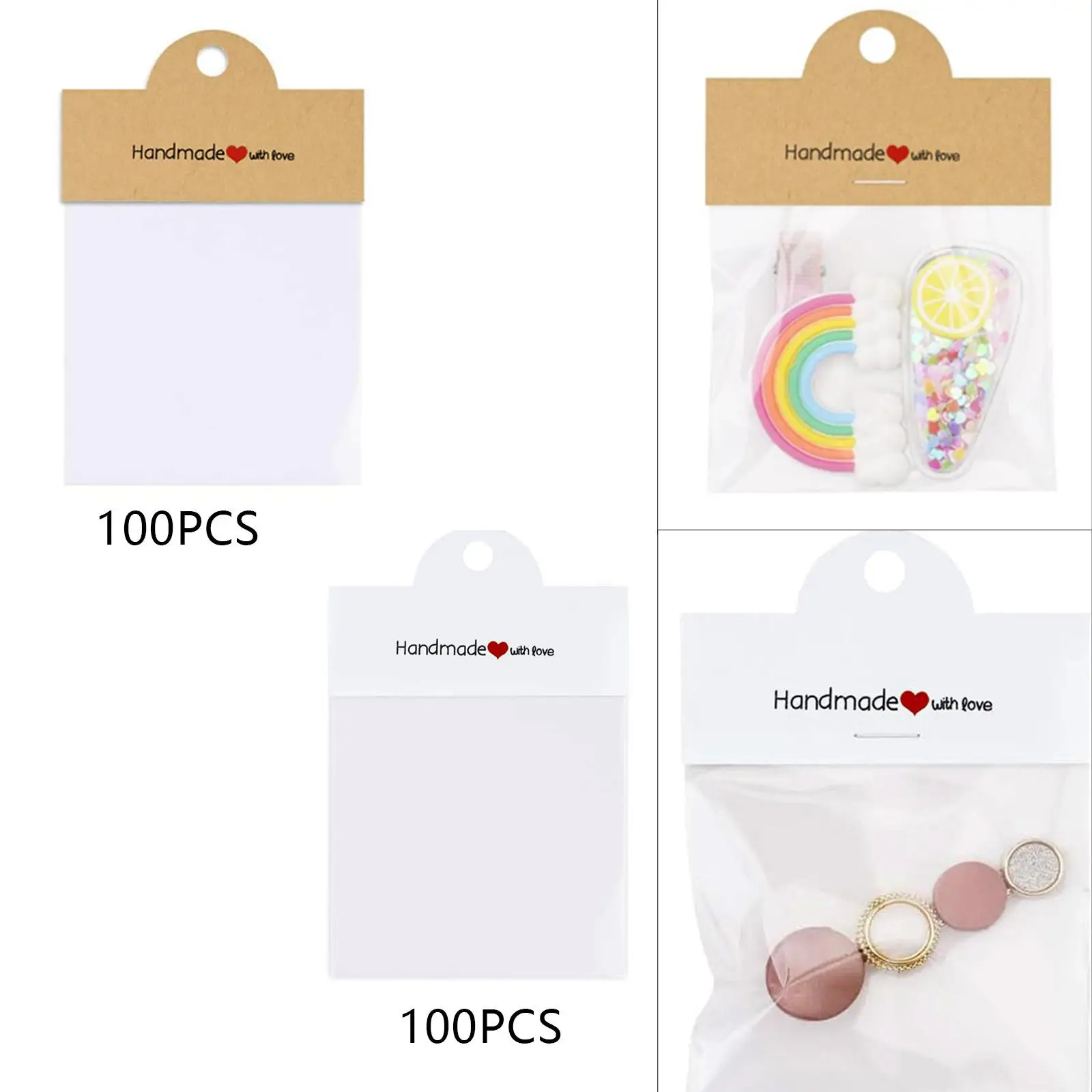 Jewelry Packaging Bags Practical Foldable Card Head Bags for Package Accessories Small Businesses DIY Crafts Necklaces Bracelets