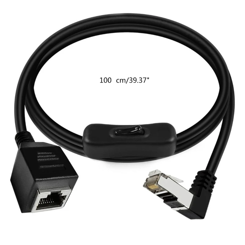 온오프 스위치가 있는 CAT6e 케이블 RJ45 연장 케이블 RJ45 남성-여성 와이어 H8WD