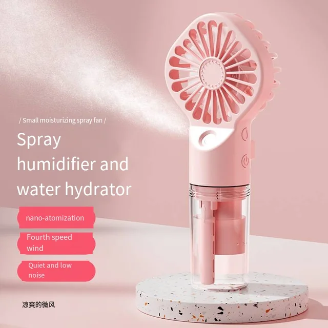 New Models Handheld Mini Fan USB Rechargeable Portable Humidifier Mist Cooler Cooling Spray Humidifier Fan for Home/Office/Dorm 2