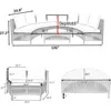 5-Piece Half Moon Outdoor Sectional Sofa Set,Cushions and Half-Moon Tempered Glass Table, Patio All-Weather PE Wicker Furniture 5