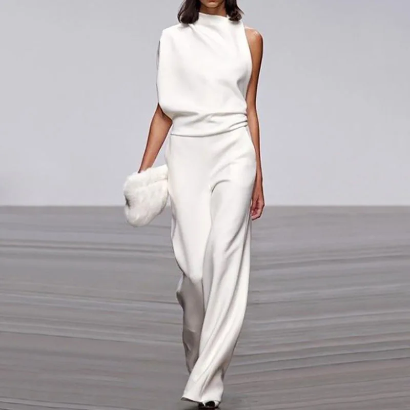Long Sleeve Party Jumpsuit Casual Women Wide Leg Playsuits Autumn Loose Female Overalls 2023 Spring Patchwork Bodysuit Rompers