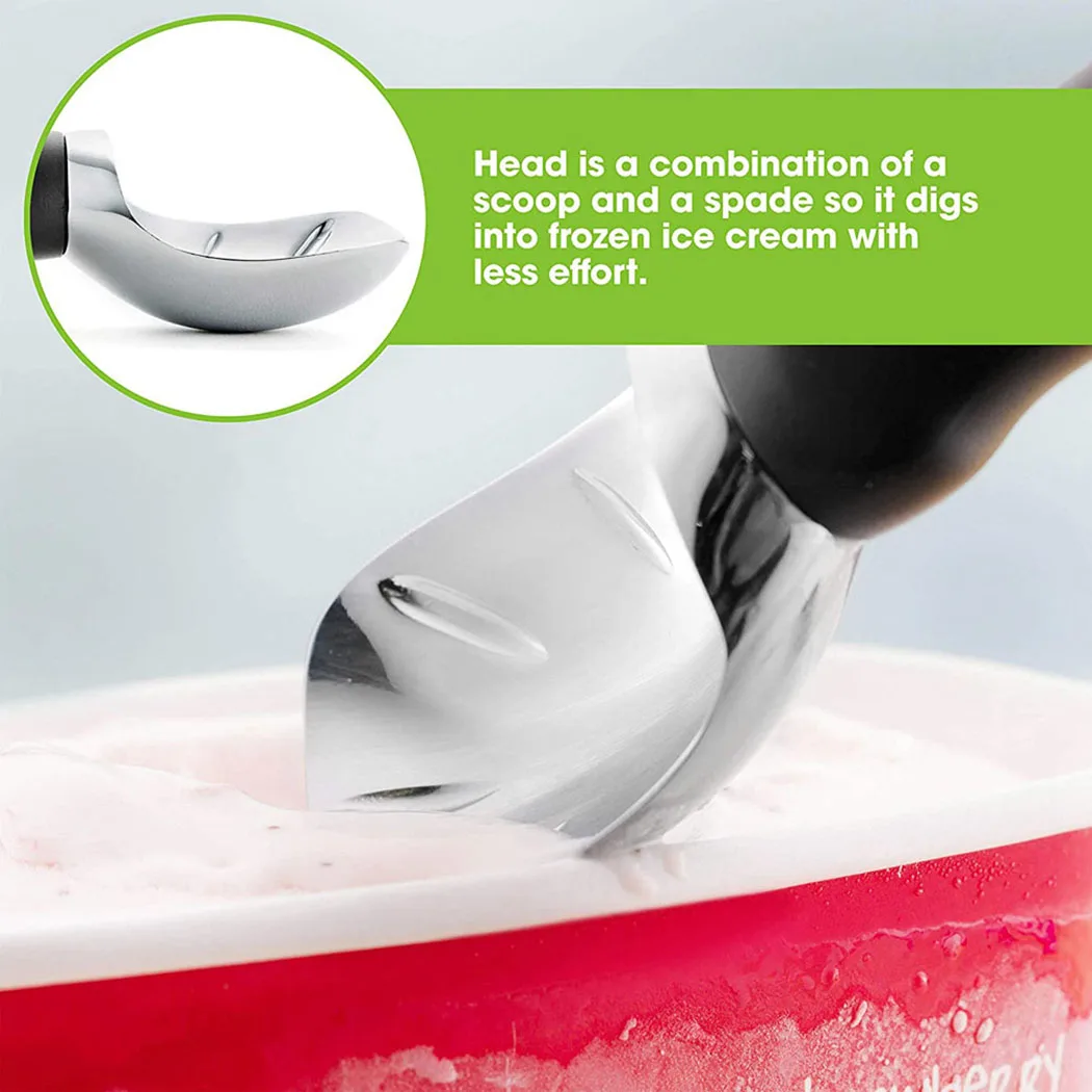 Heavy Duty Ice Cream Scoop Nonslip Alloy Fruit Scoop Desert Spoon Coffee Spoon Ice Cream Home Kitchen Accessories