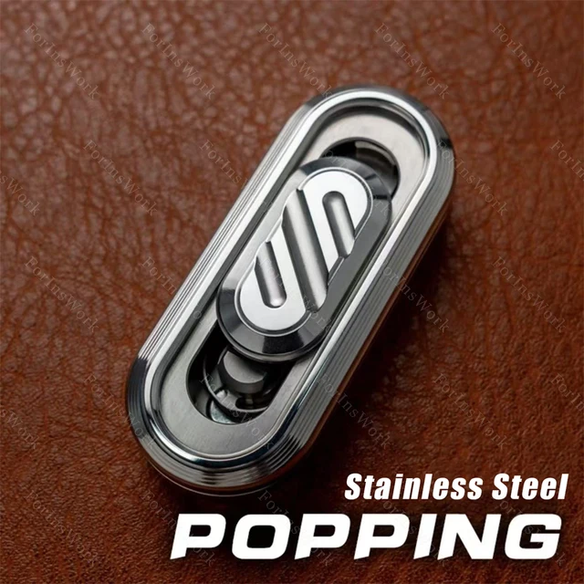 WANWU-EDCステンレス鋼ポッププッシュスライダーフィジェット