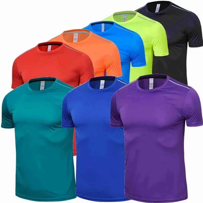 Men Women Quick Dry Short Sleeve Sport T Shirt Gym Jerseys Fitness Shirt Trainer Running T-Shirt Teenager Breathable Sportswears