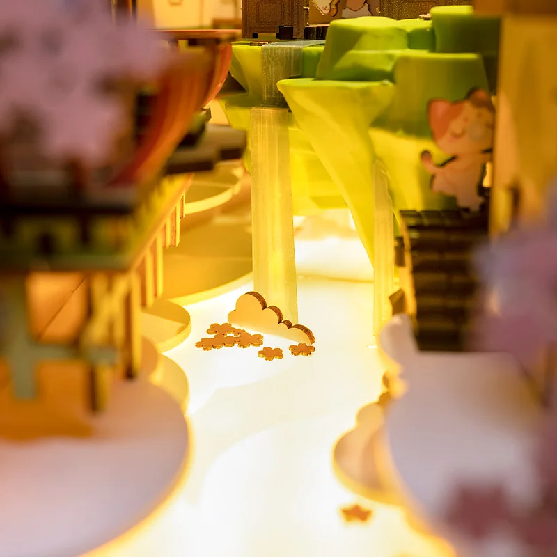 Robotime Rolife 떨어지는 사쿠라 북 누크, 조명 포함, 쉽게 조립할 수 있는 홈 데코, 가족 및 어린이를 위한 최고의 선물 TGB05