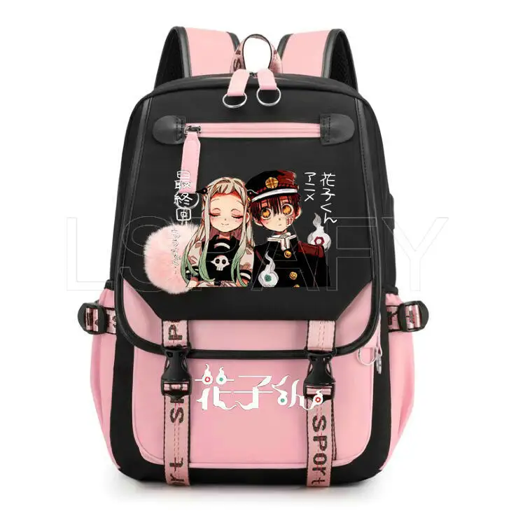 Novo anime toalete-bound hanako-kun adolescentes estudante schoolbags mulheres homens portátil mochila de viagem menino menina crianças escola sacos de livro