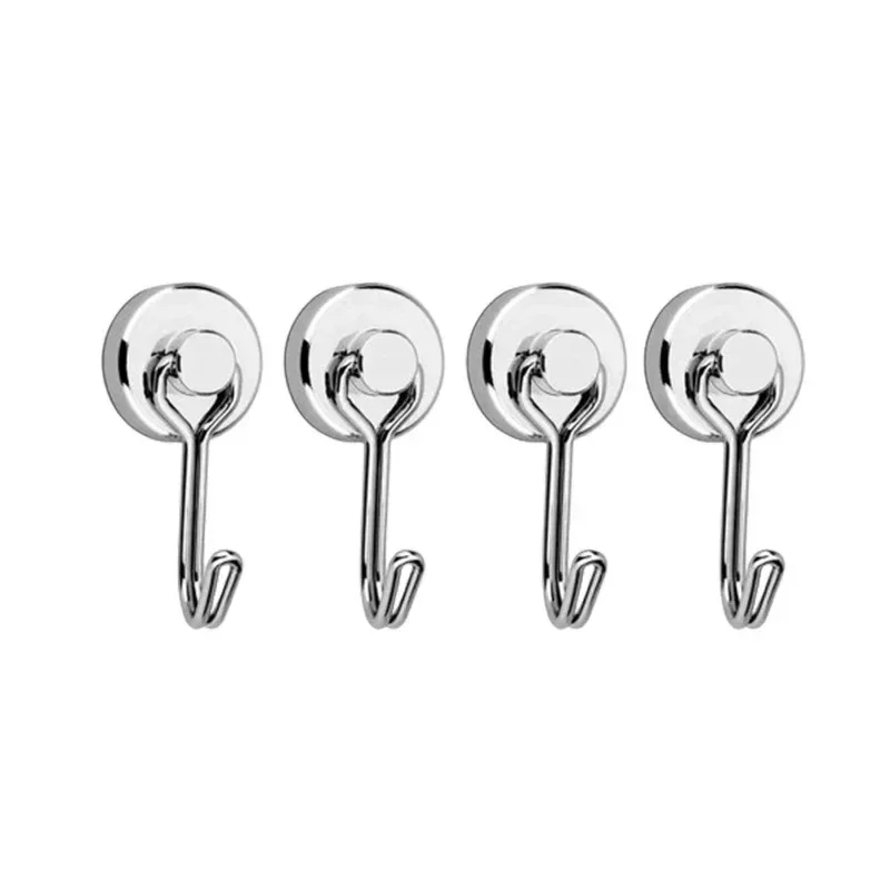 Heavy Duty No Drill Magnetic Wall Hooks - Black, Rustproof, Industrial Strength, 50kg Capacity, Suction Cup Design for Kitchen and Room Storage