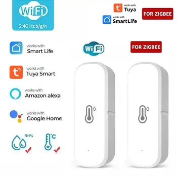 Tuya ZigBee 와이파이 스마트 온도 및 습도 센서, 배터리 구동 스마트 홈 보안, 알렉사 구글 홈으로 작동