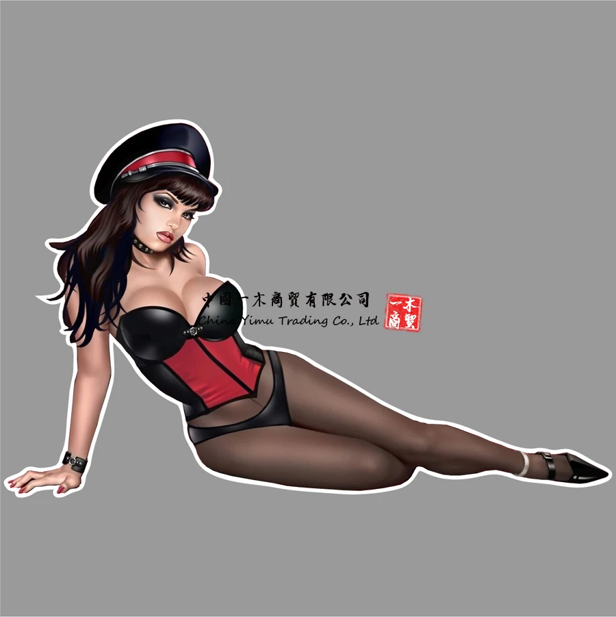 Retro Cafe Racer Sex Girl Pin Up Girl Adesivi Moto Motocross Racing Rider Ace Decalcomanie Per Dirt Bikes Dominatrix Firmato