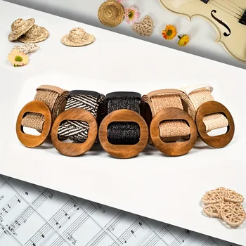 Cintura in paglia elastica in vita intrecciata Cintura da donna alla moda Cintura da abito Cintura bohémien intrecciata in paglia 1