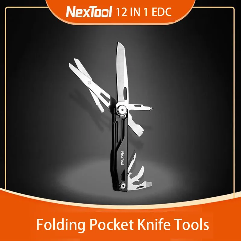 

NexTool 12 IN 1 EDC Tools Folding Pocket Knife With Safety Lock Survival Kit Scissors For Fishing Profession Tool Outdoor Mini