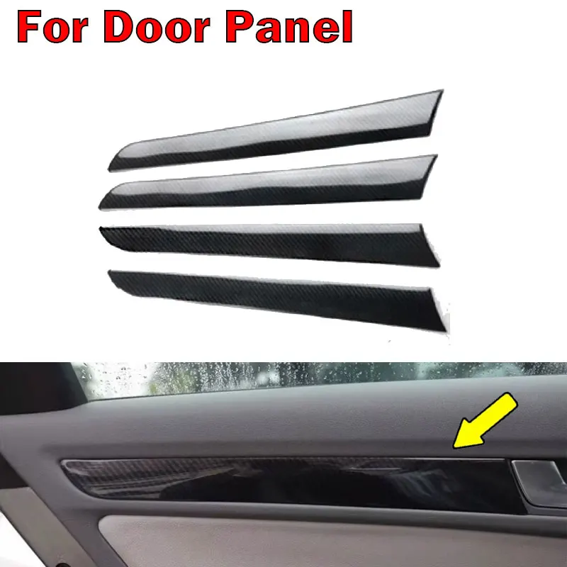 Per Volvo S60 V60 XC60 2010-18 accessori in fibra di carbonio porta interna bracciolo pannello Trim interruttore cornice copertura Sticker Car Styling