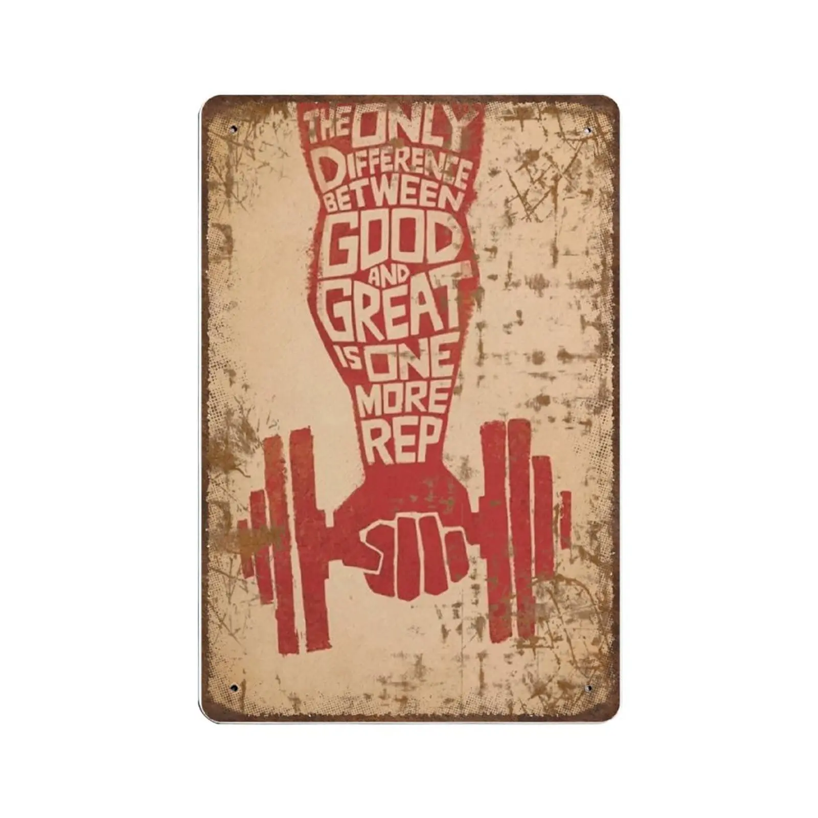 

Antique Durable Thick Metal Sign,Gym Weightlifting Tin Sign Fitness Motivation Bodybuilding Poster,Vintage Wall Decor，Novelty Si
