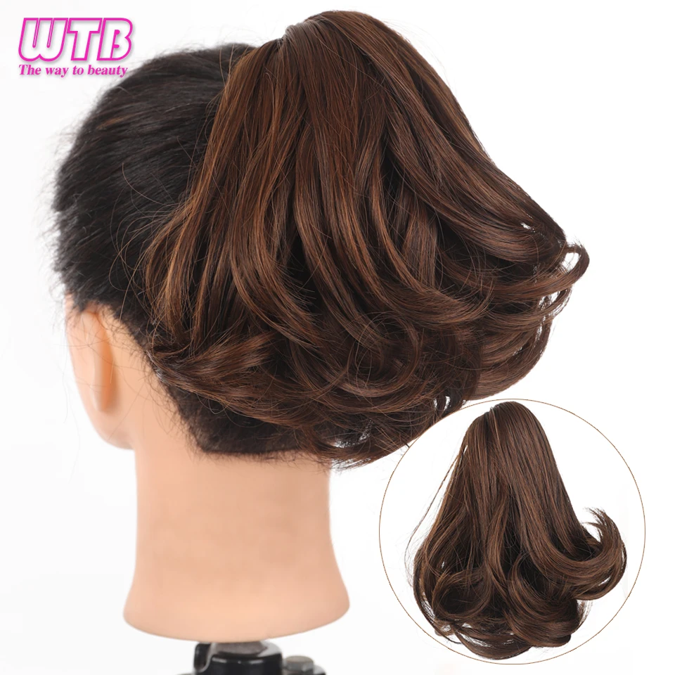 Hair Ponytail Extension Black Short | Short Pony Tail Extension Clip - Wtb  Synthetic - Aliexpress