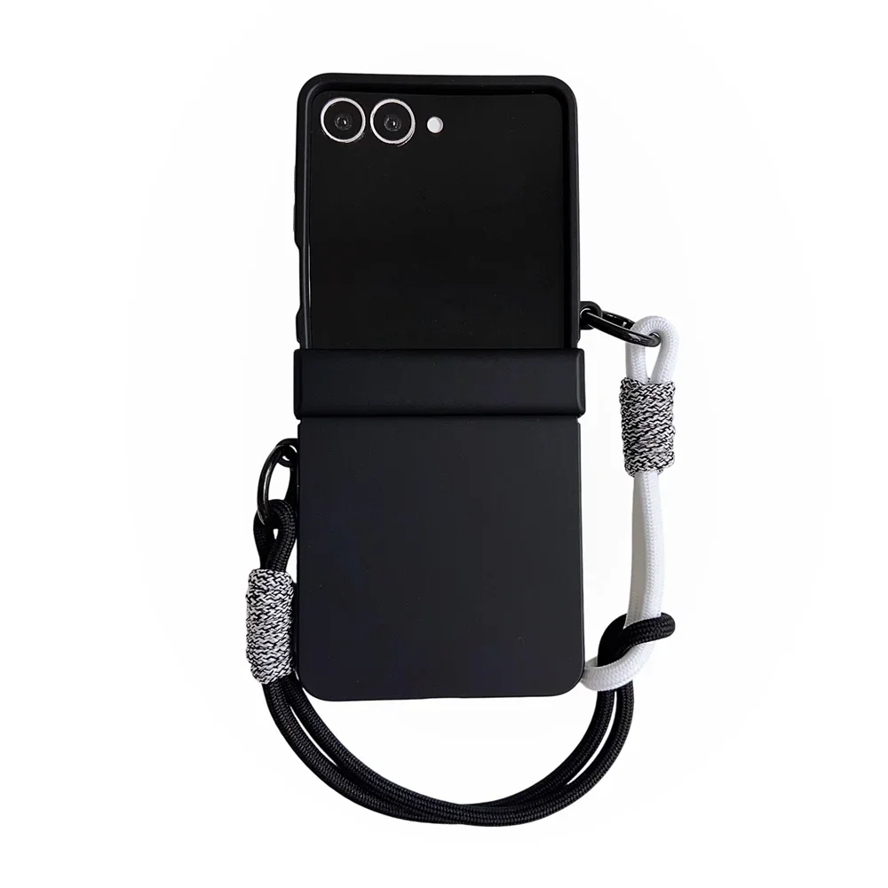 Gradient Candy Color Phone Case with Wrist Strap and Hinge Protection