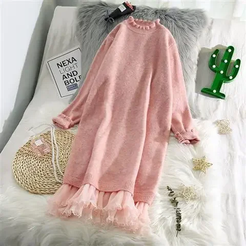 chinese dress ladies Brigitte Ribbed Long Sleeve Belted Sweater Midi Dress main image 1