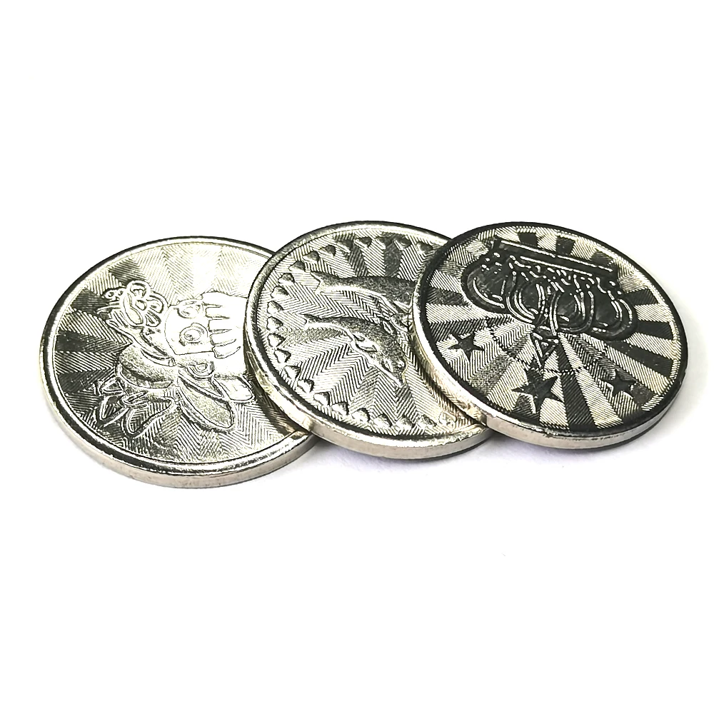 100PCS Coins Tokens Stainless Steel Collect Medals For Arcade Game Crane Claw Vending Machine Car Washing Pinball Parts