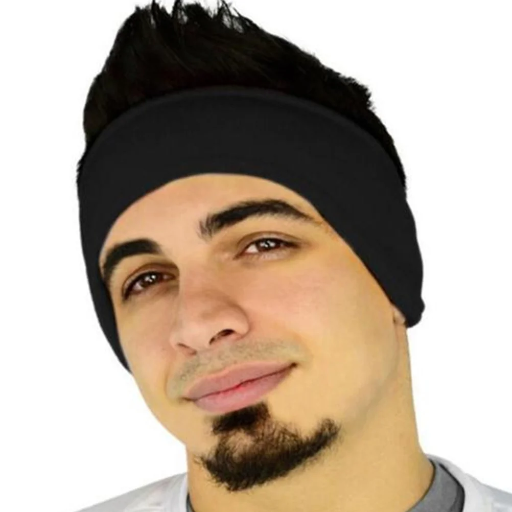 

2 Pcs Black Scarf Ear Warmer Headband Cover Cold-Proof Hairband Ski Covered Men Women